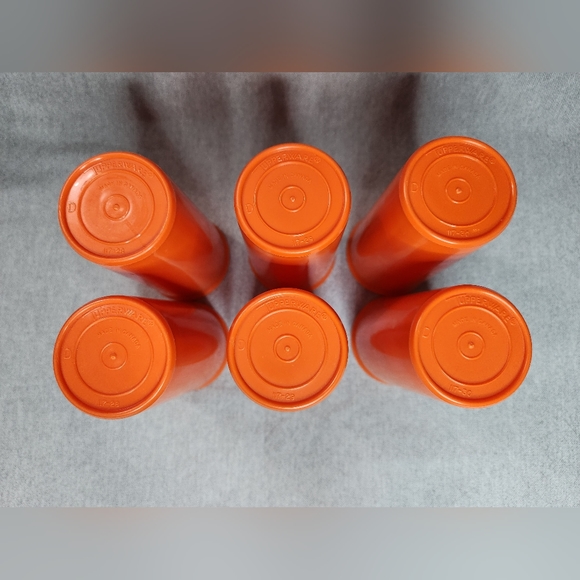 Tupperware 10 oz Vintage Orange Drinking Cups Set of 6 - Picture 5 of 6
